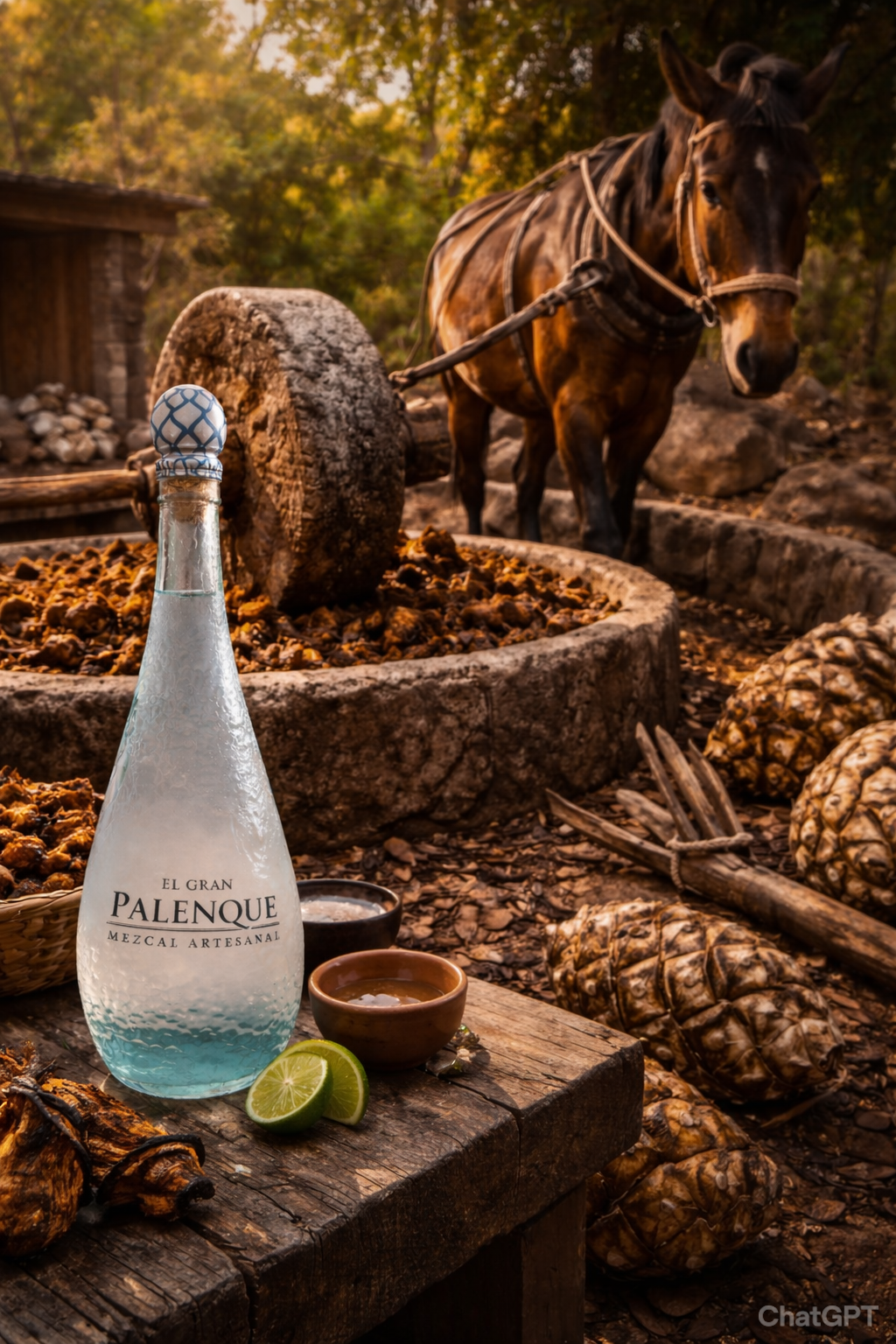 Crushing Agave Using Traditional Methods